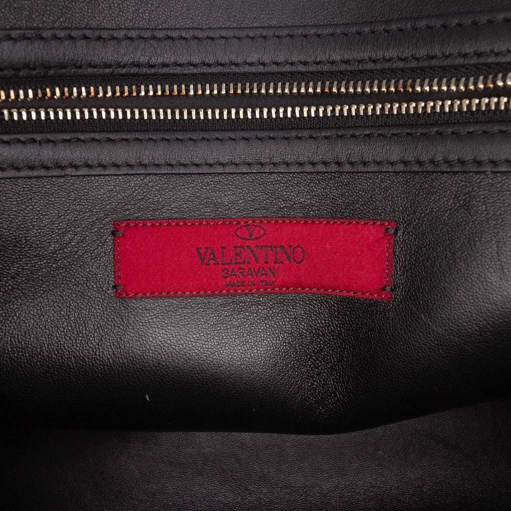 Valentino Leather Rockstud Cabana Satchel Black Leather Very good condition - Box View