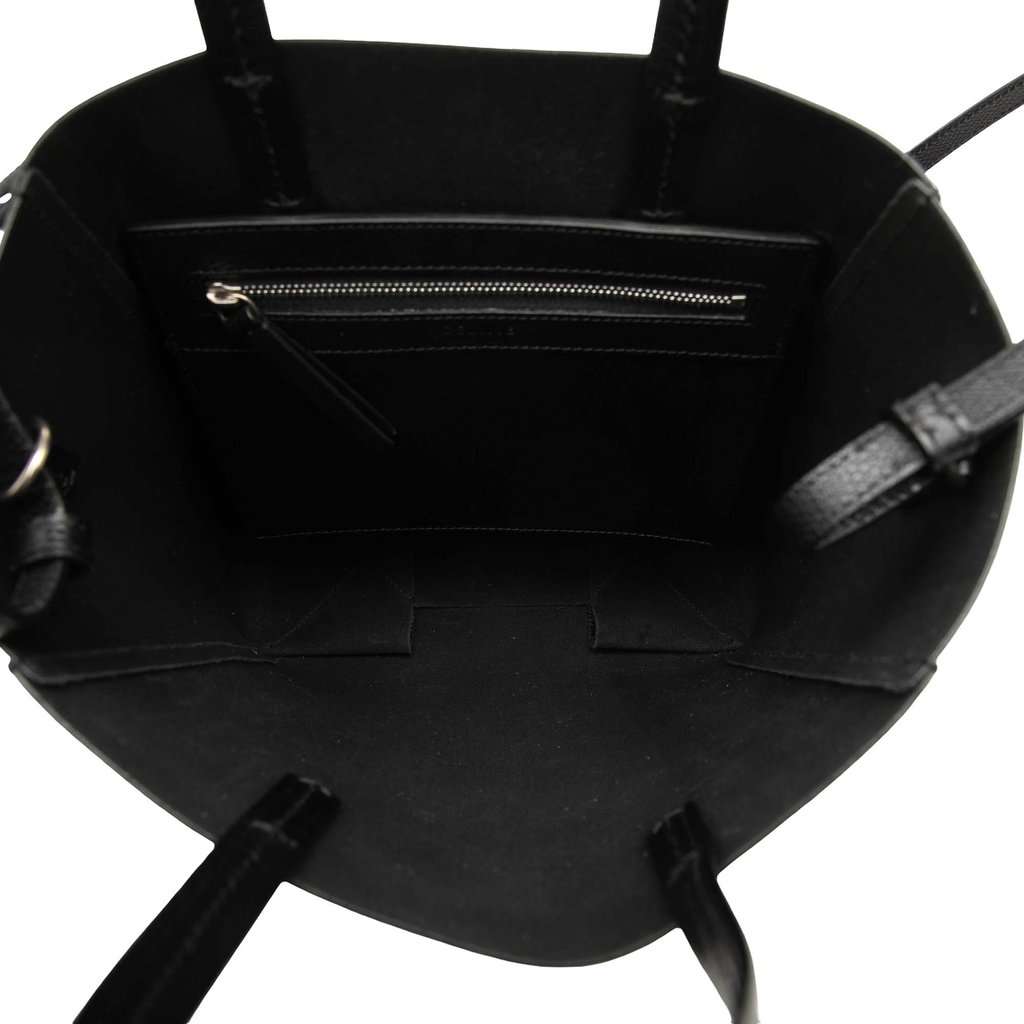 Celine Small Grained Calfskin Vertical Cabas Tote Black Leather Very good - Model View