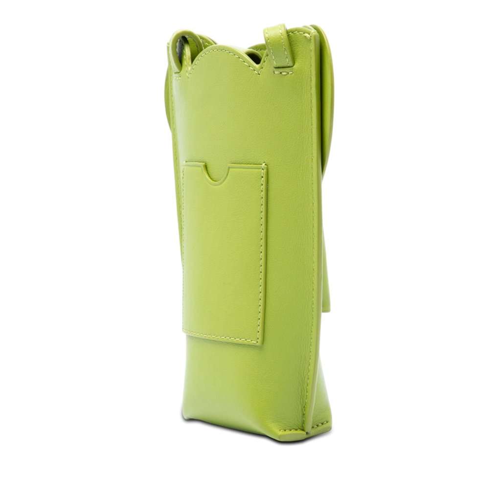 LOEWE Leather Elephant Pocket Crossbody Green Leather Very good - Back View