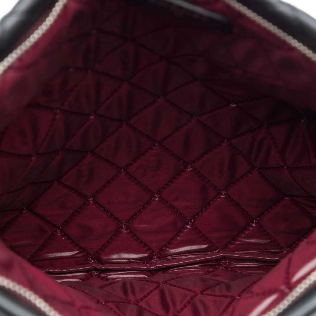 Chanel Quilted Lambskin CC Beauty Foldover Clutch Black Leather Very good - Model View