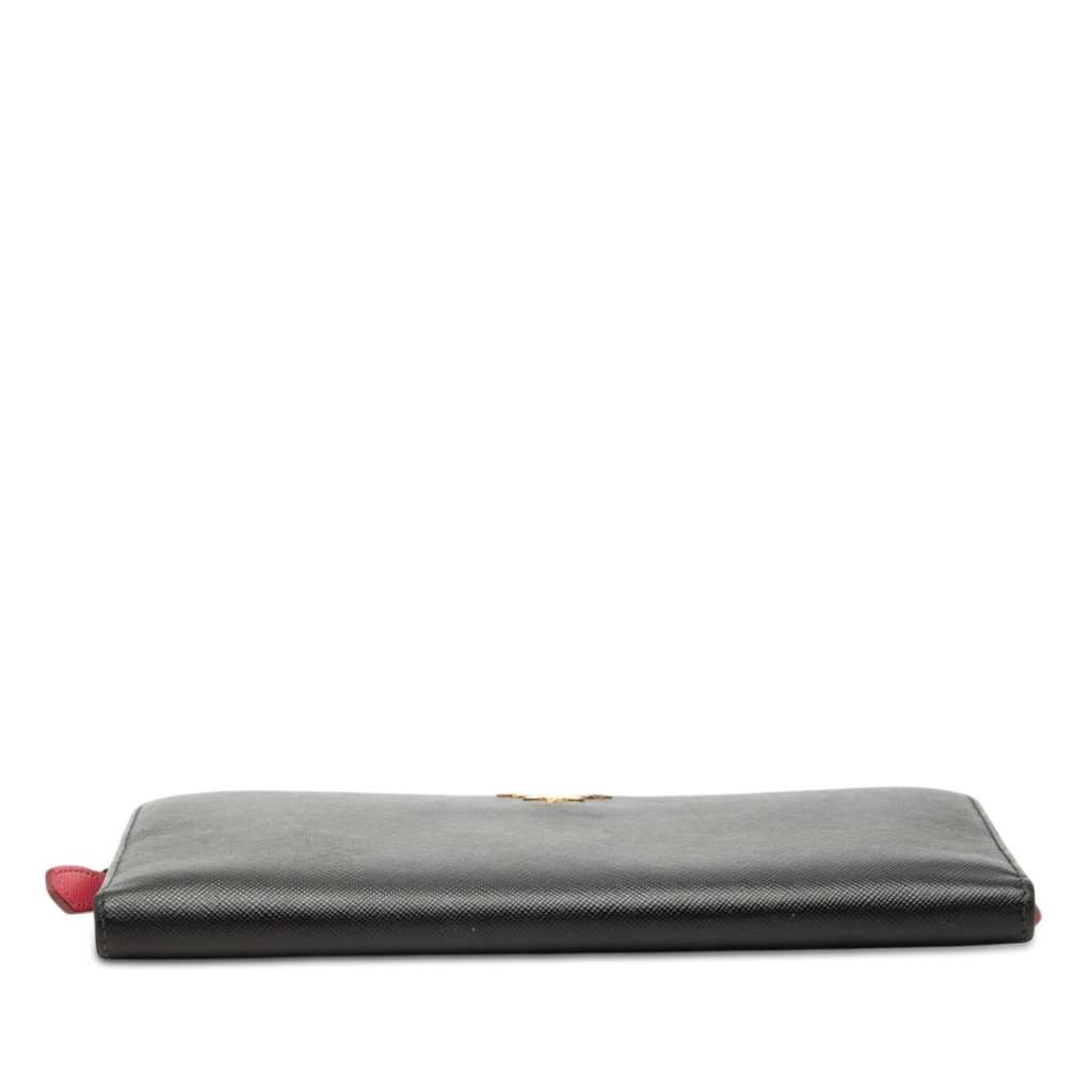 Prada Saffiano Zip Around Long Wallet Black Leather Very good - Inside View