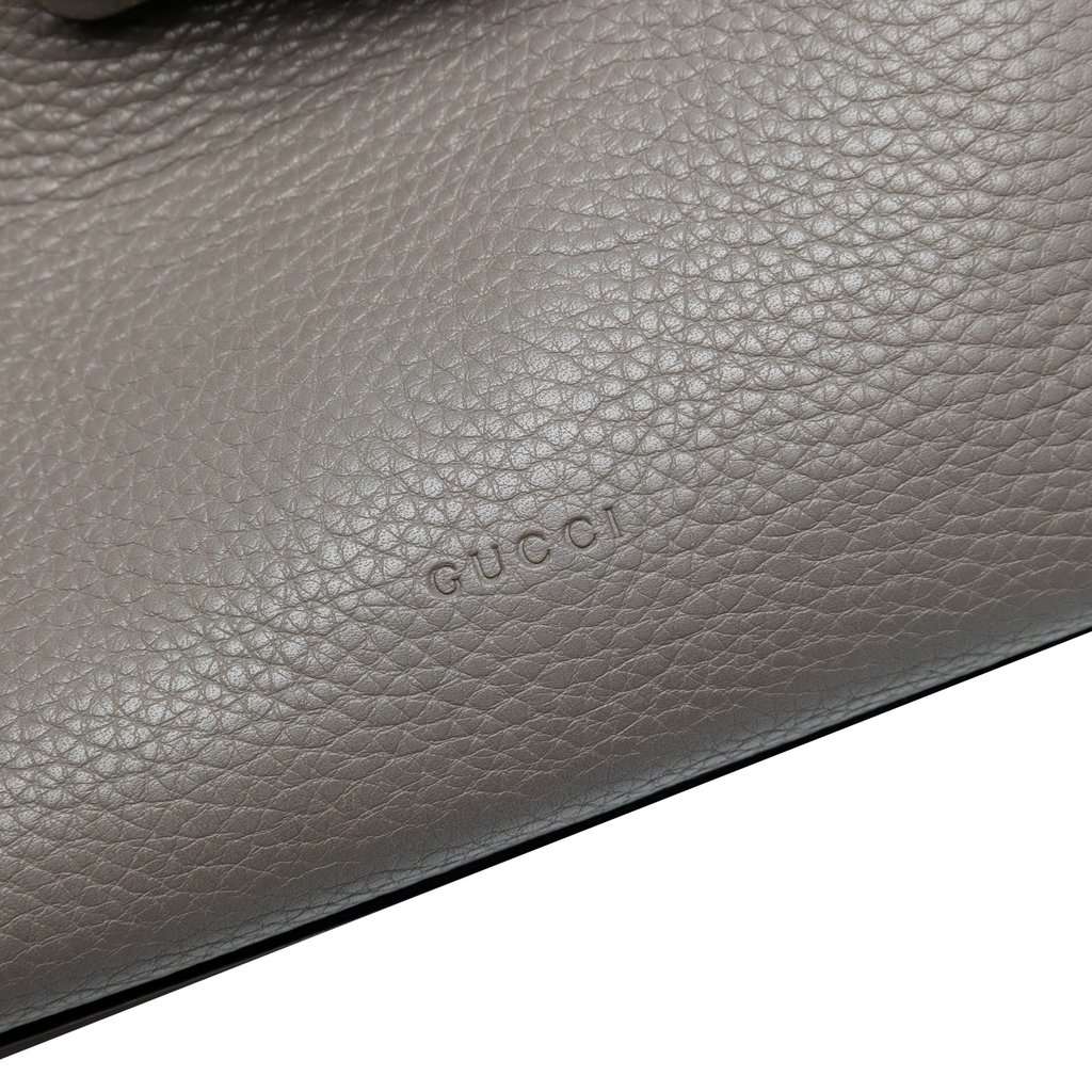 Gucci Small Leather Bamboo Daily Satchel Grey Leather Good condition - Model View
