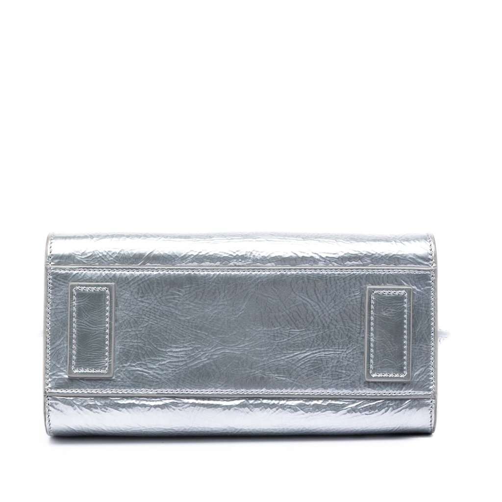 Saint Laurent Nano Metallic Crinkled Calfskin Supple Sac De Jour Satchel Silver Leather Very good condition - Inside View