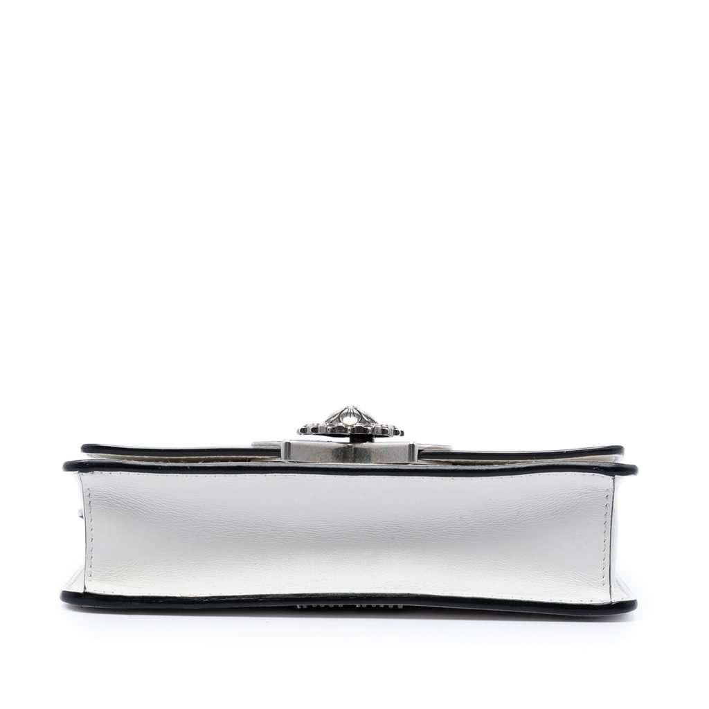 Miu Miu Smooth Leather Star Crystal Embellished Crossbody White Leather Very good condition - Inside View