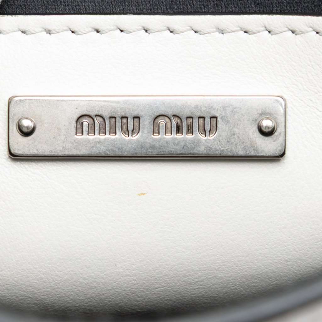 Miu Miu Smooth Leather Star Crystal Embellished Crossbody White Leather Very good condition - Box View