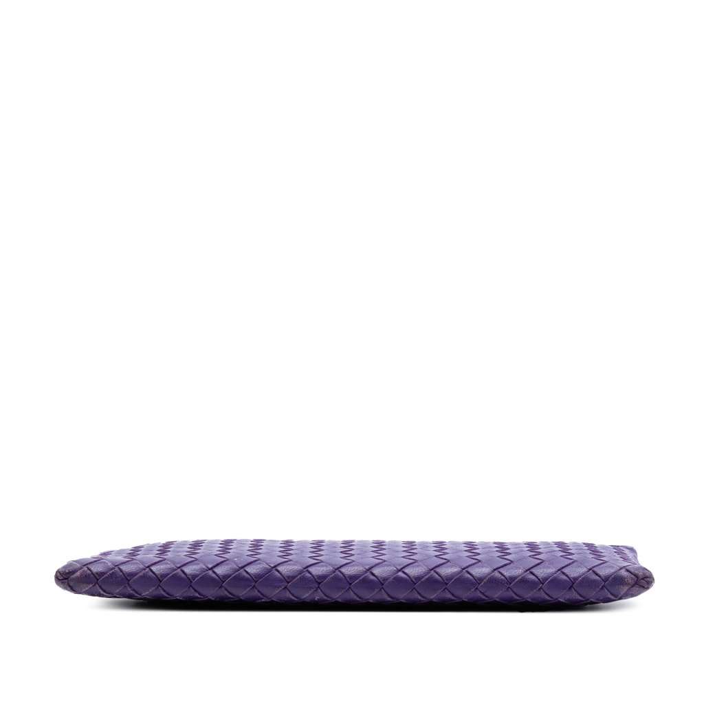 Bottega Veneta Nappa Intrecciato Clutch Purple Leather Very good condition - Inside View