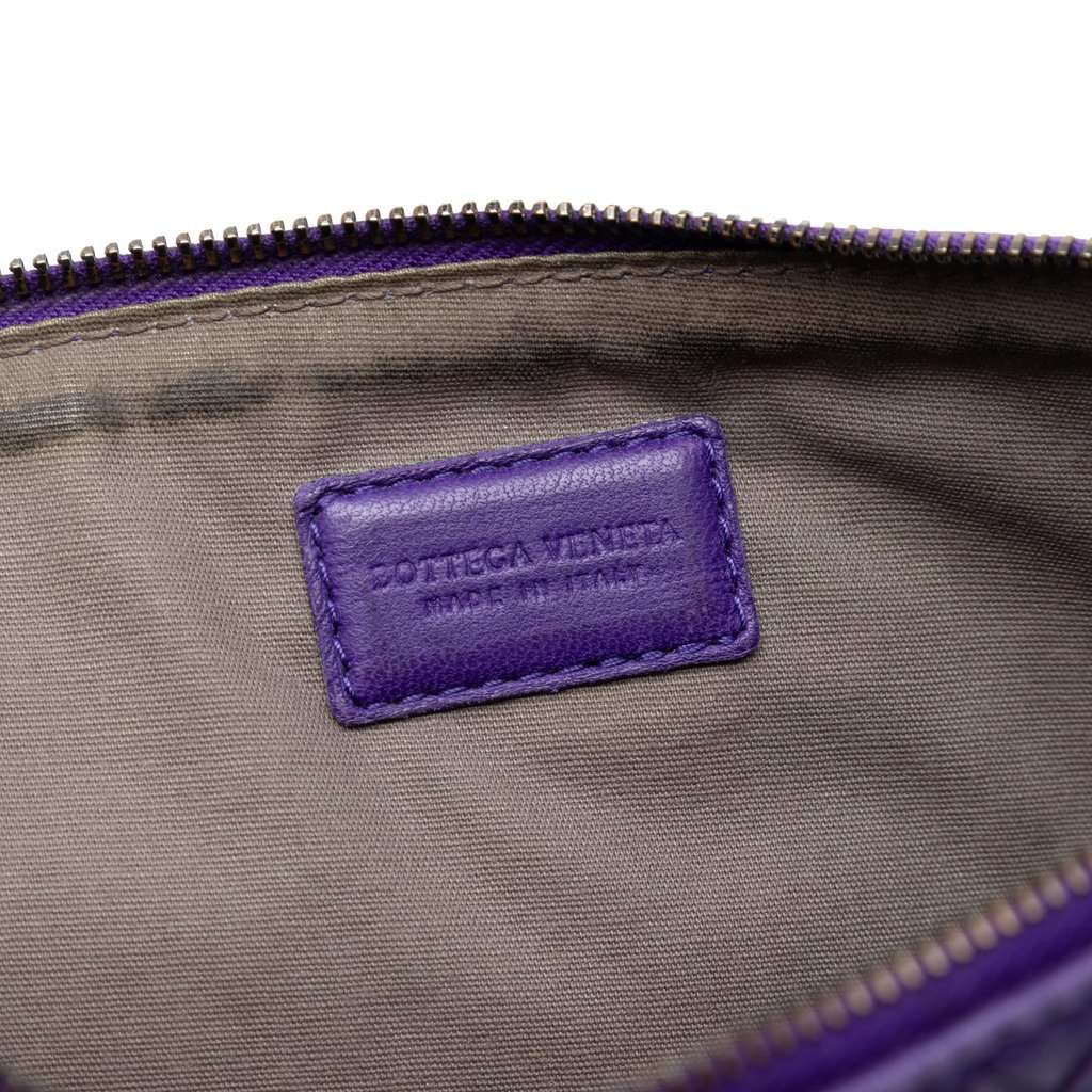 Bottega Veneta Nappa Intrecciato Clutch Purple Leather Very good condition - Box View