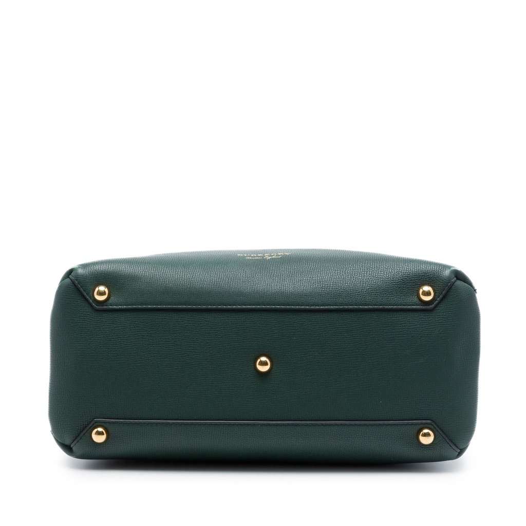 Burberry Medium Leather and House Check Banner Satchel Green Leather Very good - Inside View