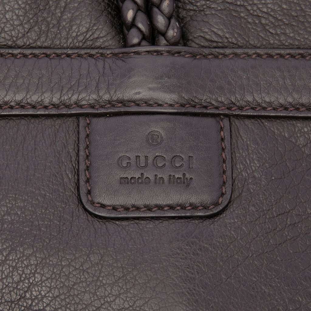 Gucci Calfskin Bamboo Hip Clutch Brown Leather Very good condition - Box View