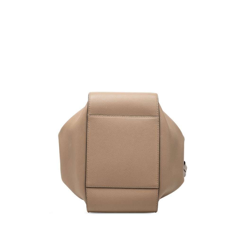 LOEWE Small Grained Calfskin Drawstring Hammock Bag Beige Leather Very good - Inside View