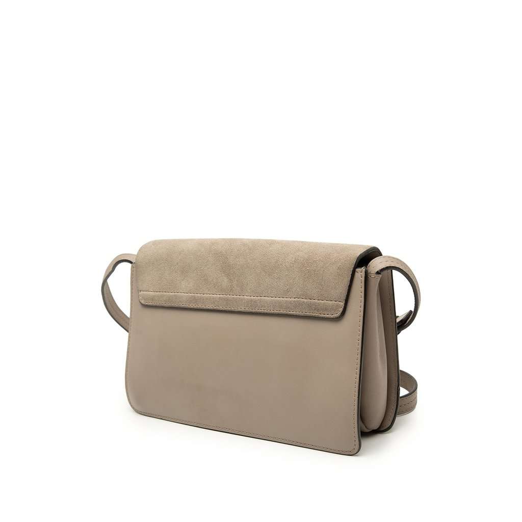Chloé Small Suede and Calfskin Faye Crossbody Brown Leather Very good condition - Back View