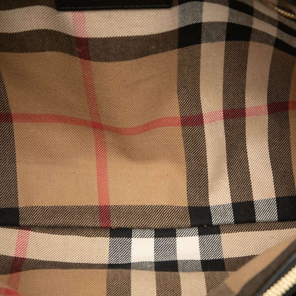 Burberry Large Suede and Calfskin Banner Satchel Red Leather Very good - Model View