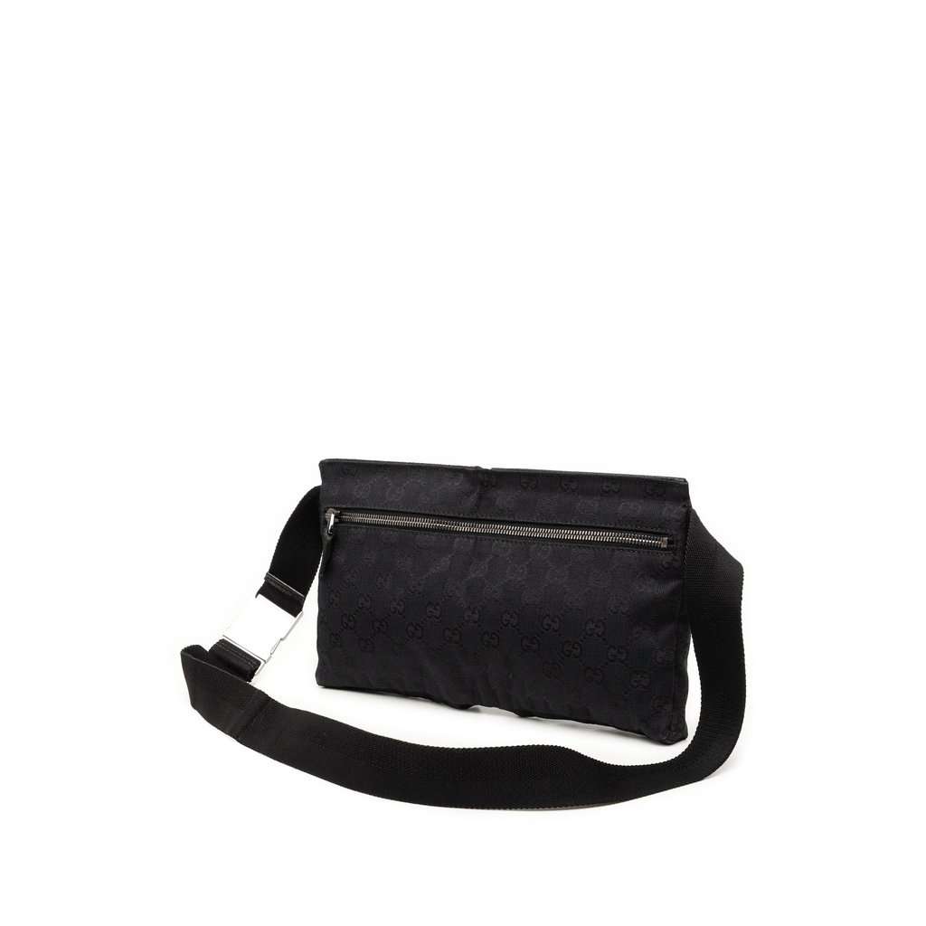 Gucci GG Canvas Double Pocket Belt Bag Black Very good condition - Back View