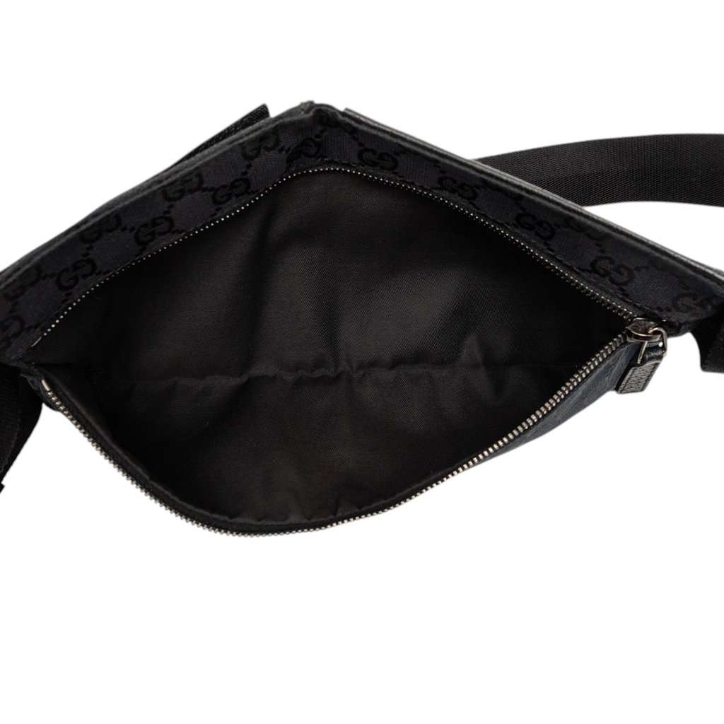 Gucci GG Canvas Double Pocket Belt Bag Black Very good condition - Model View