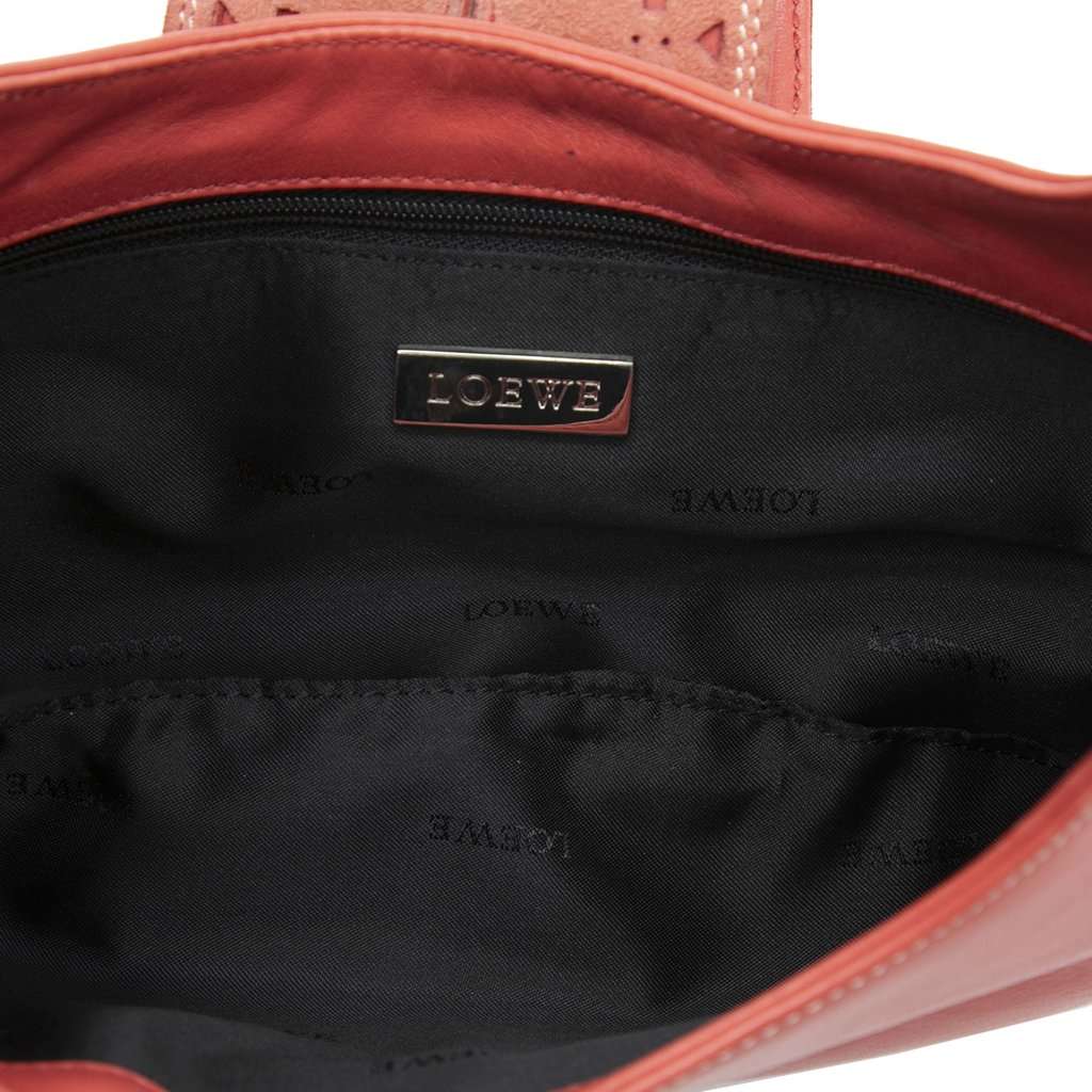 Loewe Suede Trimmed Calfskin Half Moon Hobo Orange Leather Very good condition - Model View