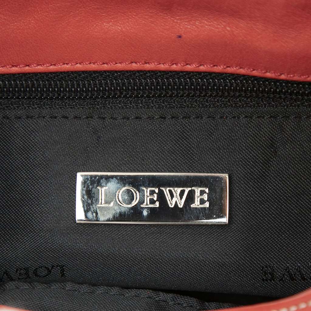 Loewe Suede Trimmed Calfskin Half Moon Hobo Orange Leather Very good condition - Box View