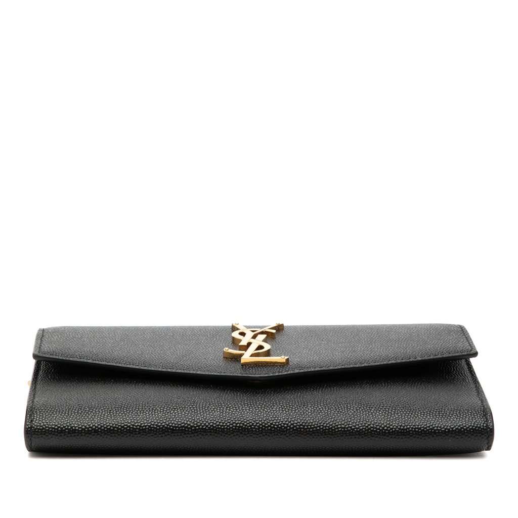 Saint Laurent Grain De Poudre Uptown Chain Wallet Black Leather Very good - Inside View