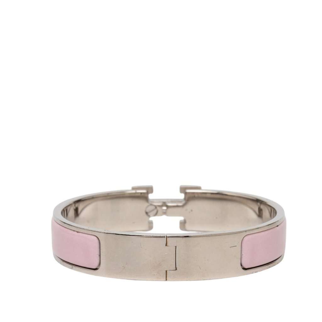 Hermès Narrow Enamel Clic H Bracelet PM Pink Very good - Inside View