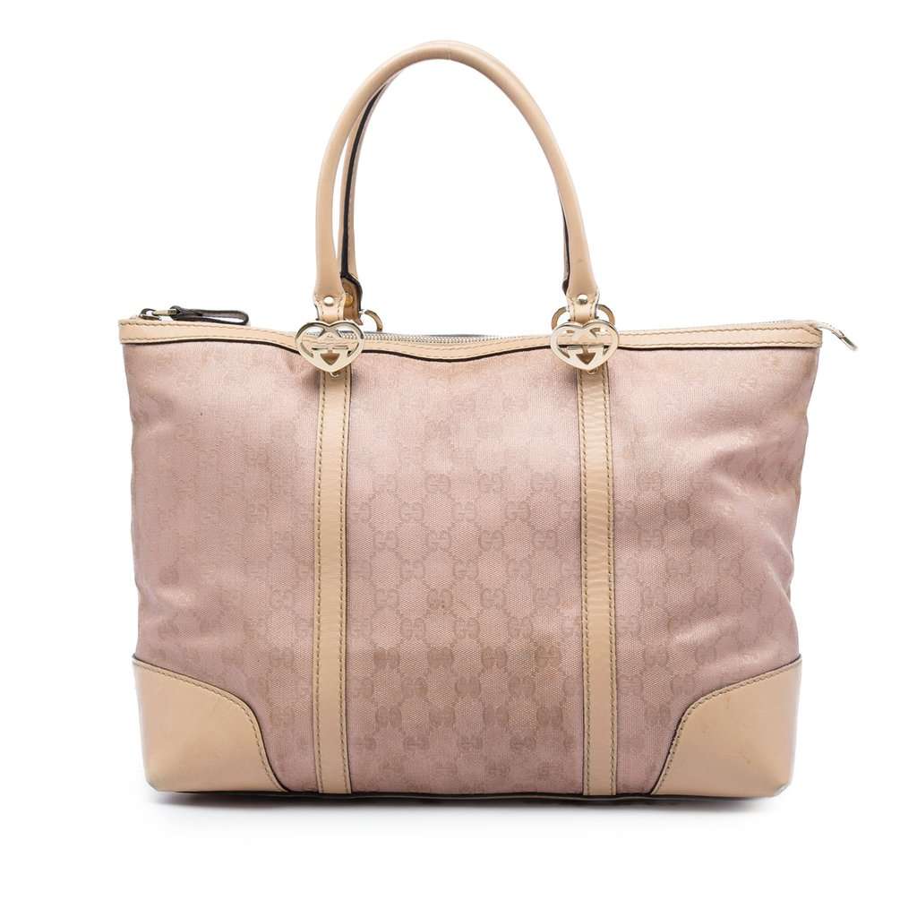 Gucci GG Metallic Canvas Lovely Tote Pink Very good - Front View