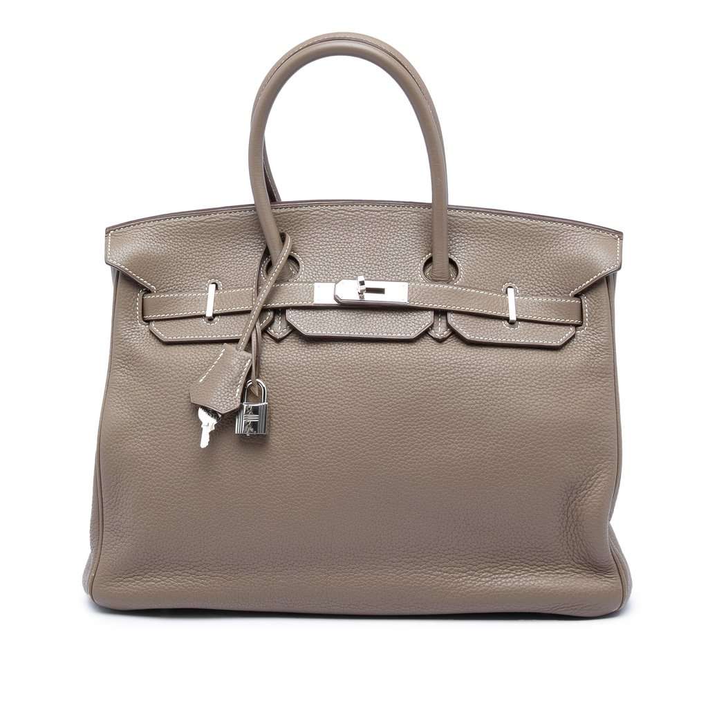 Hermès Clemence Birkin Retourne 35 Brown Leather Very good - Front View