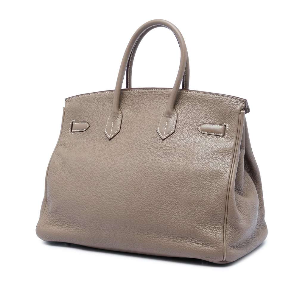 Hermès Clemence Birkin Retourne 35 Brown Leather Very good - Back View
