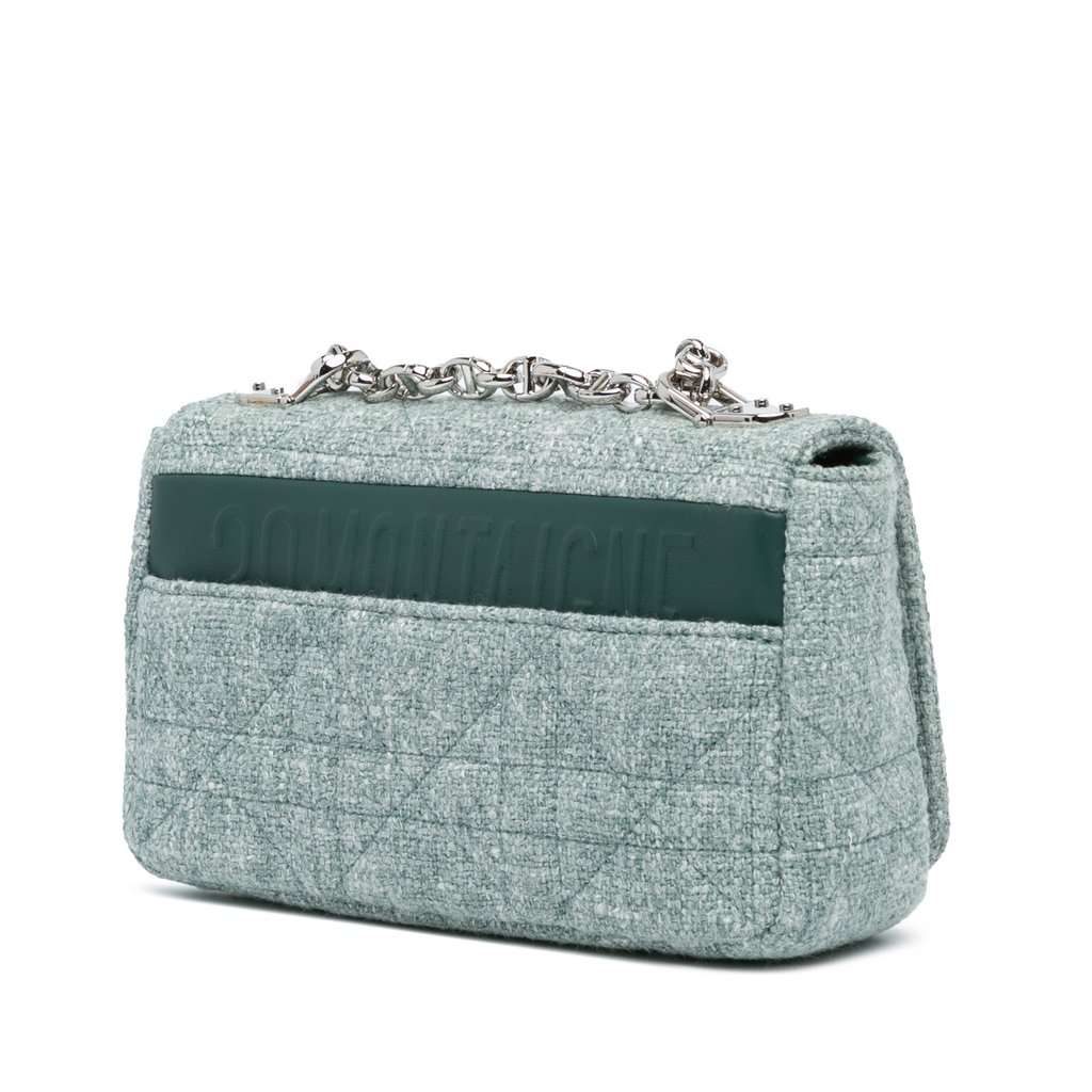 Dior Small Tweed Macrocannage Caro Bag Green Very good - Back View