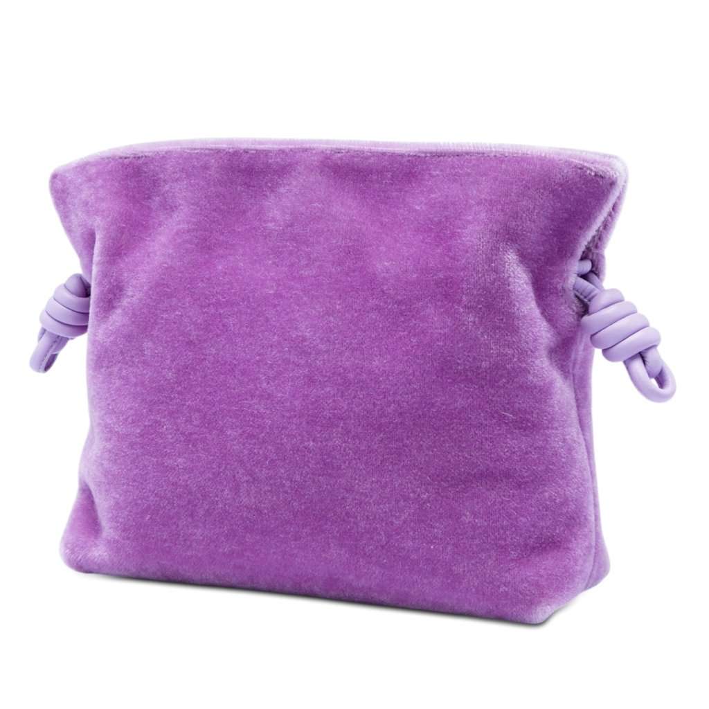 LOEWE Medium Mohair Flamenco Knot Clutch Purple Very good condition - Back View