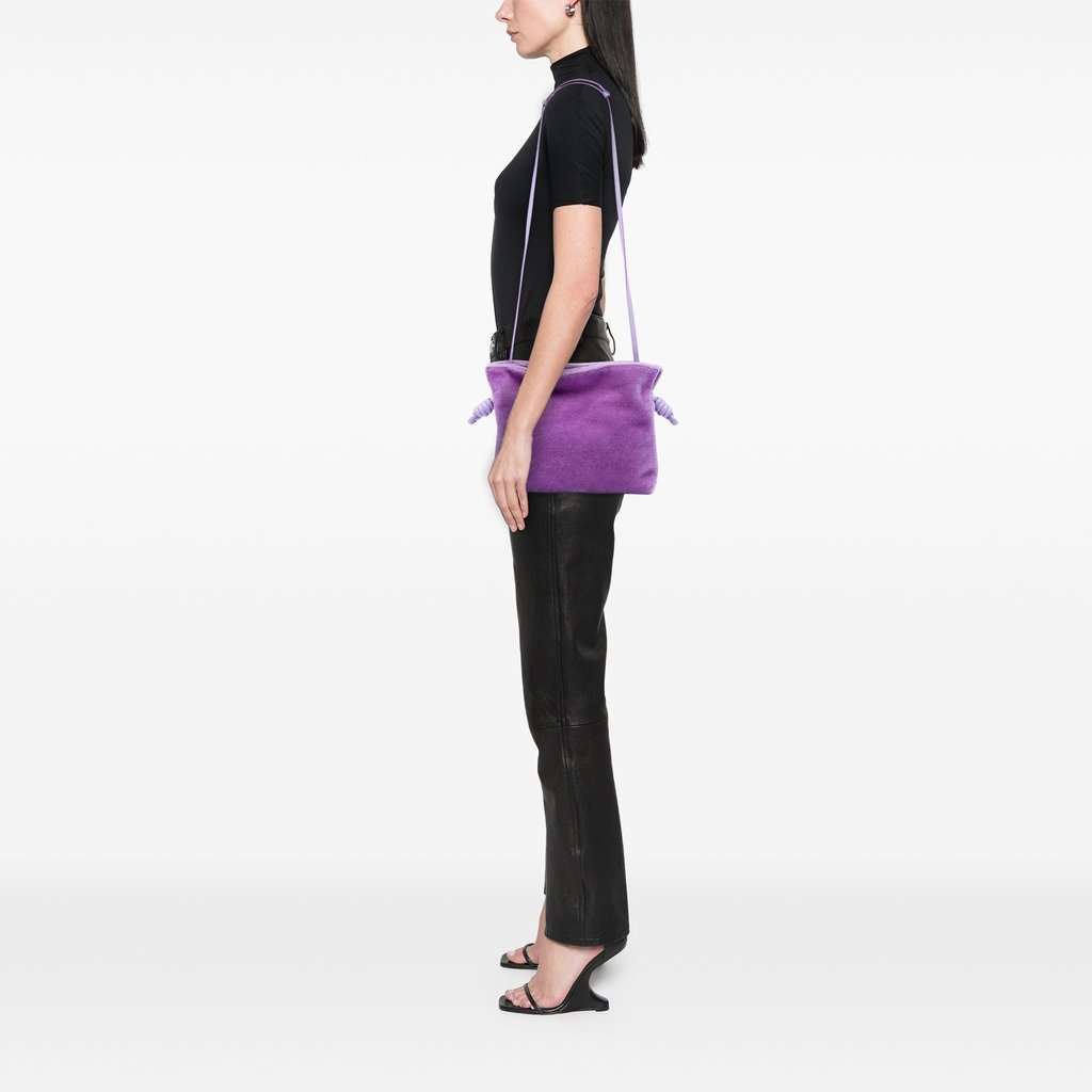 LOEWE Medium Mohair Flamenco Knot Clutch Purple Very good condition - Box View