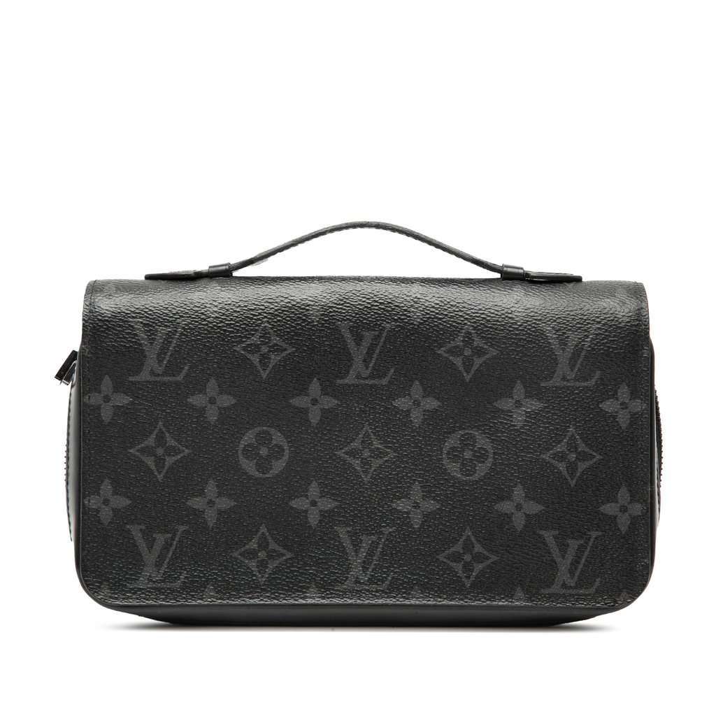 Louis Vuitton Monogram Eclipse Zippy XL Wallet Black Very good condition - Front View