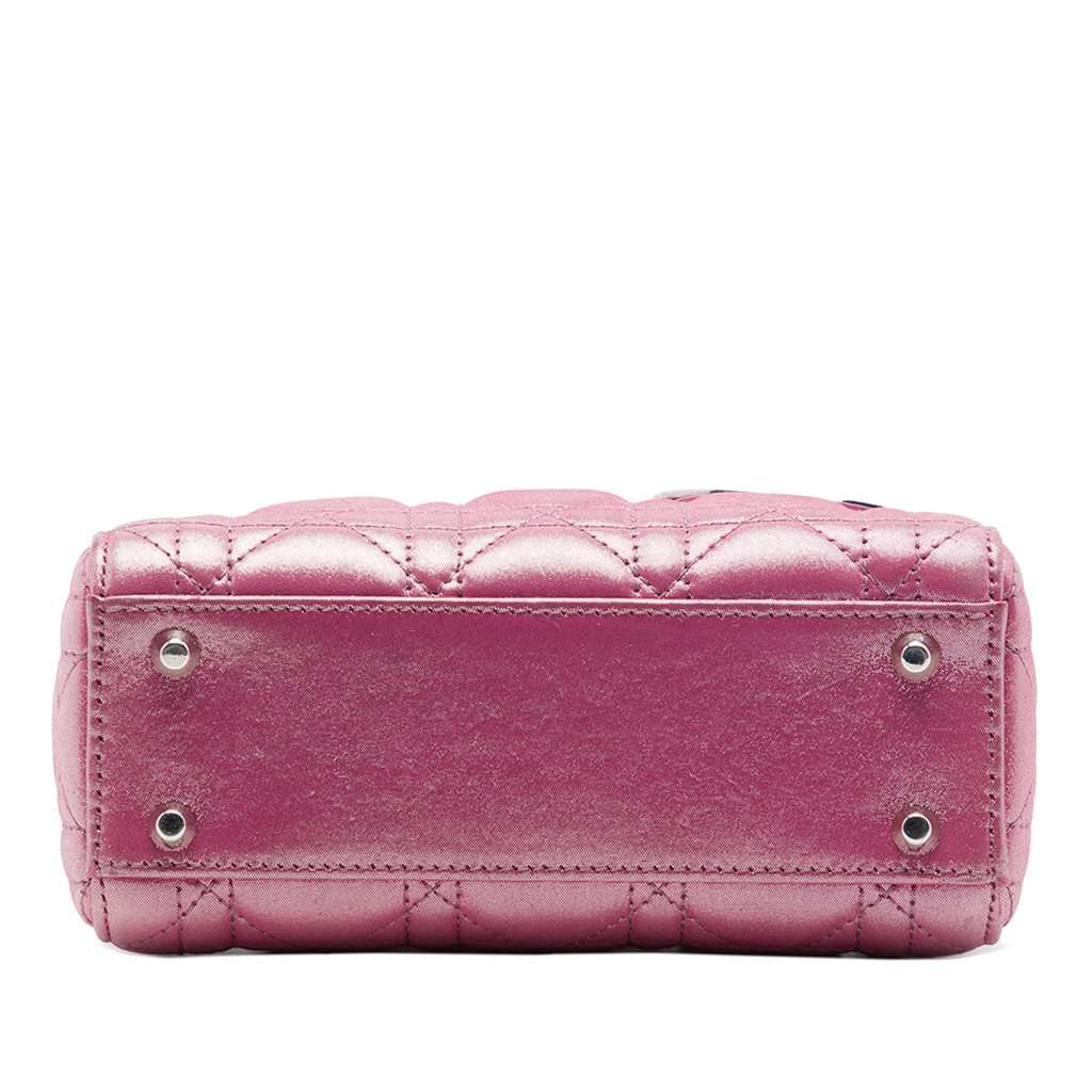Dior Mini Iridescent Lambskin Cannage Lady Dior Pink Leather Very good - Inside View