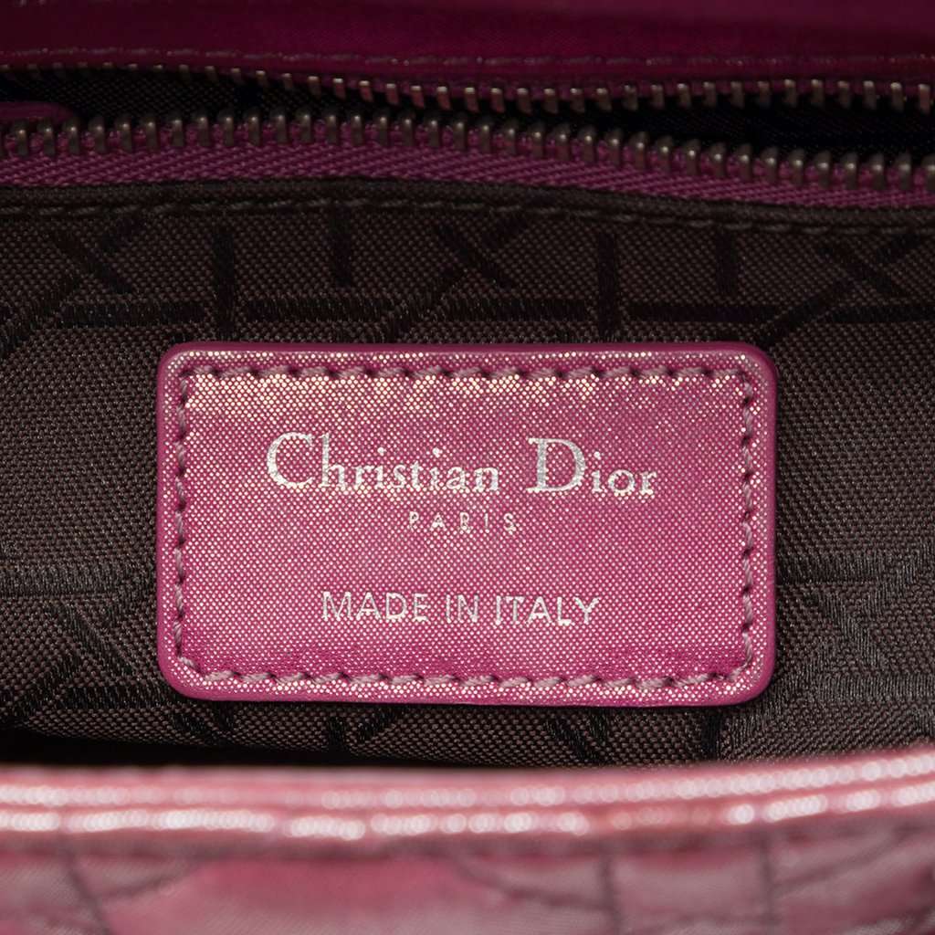 Dior Mini Iridescent Lambskin Cannage Lady Dior Pink Leather Very good - Box View