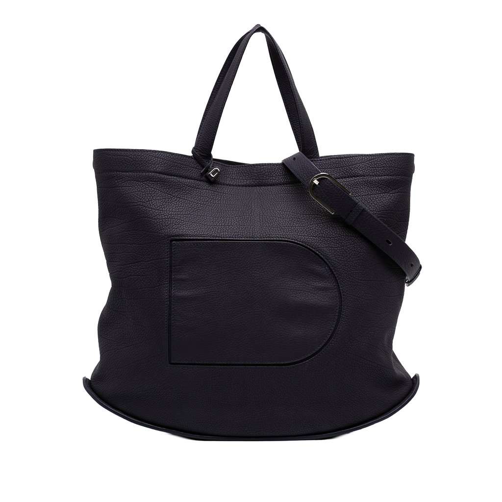 Delvaux Grained Calfskin Le Pin Tote Purple Leather Very good condition - Front View