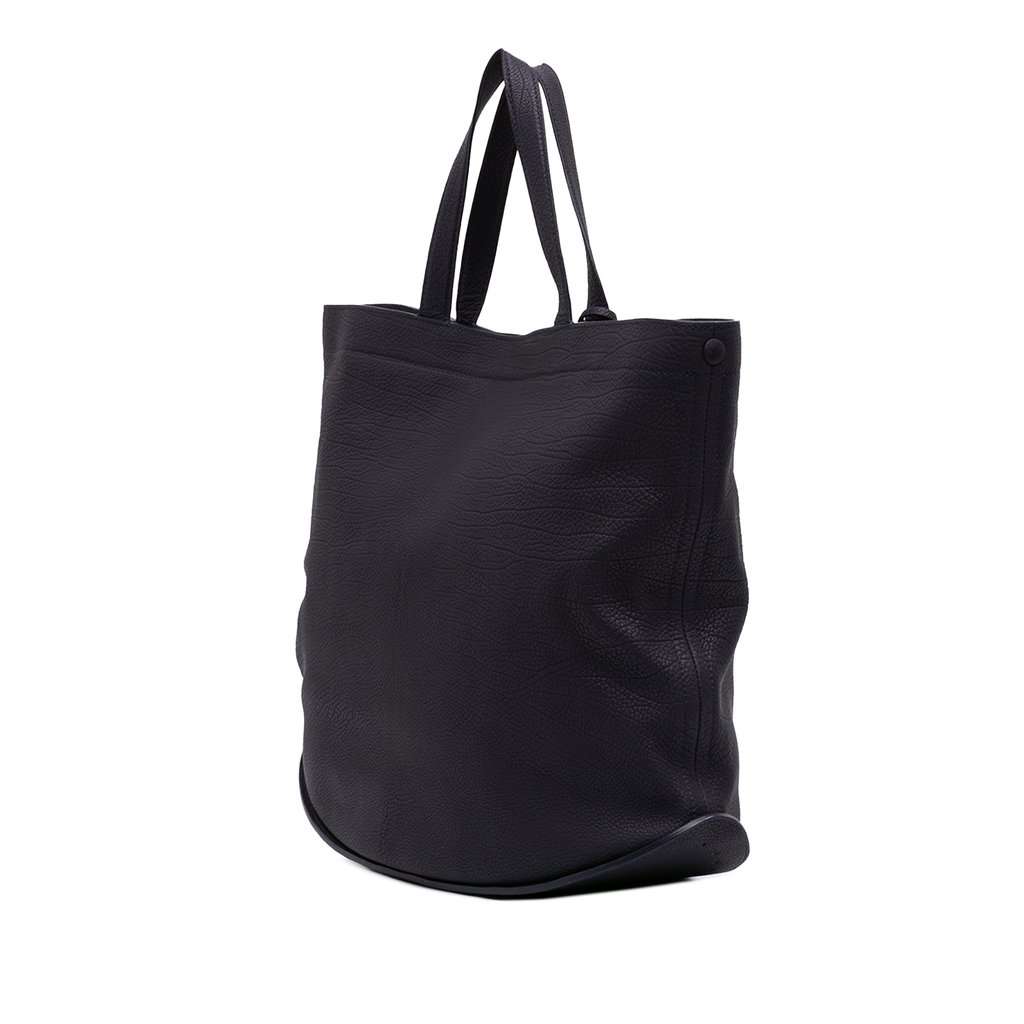 Delvaux Grained Calfskin Le Pin Tote Purple Leather Very good condition - Back View
