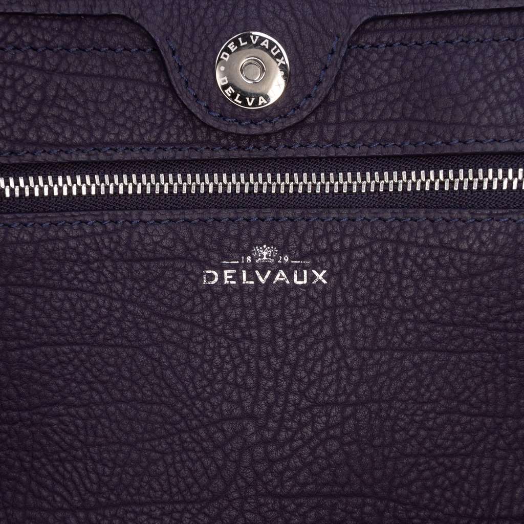 Delvaux Grained Calfskin Le Pin Tote Purple Leather Very good condition - Box View