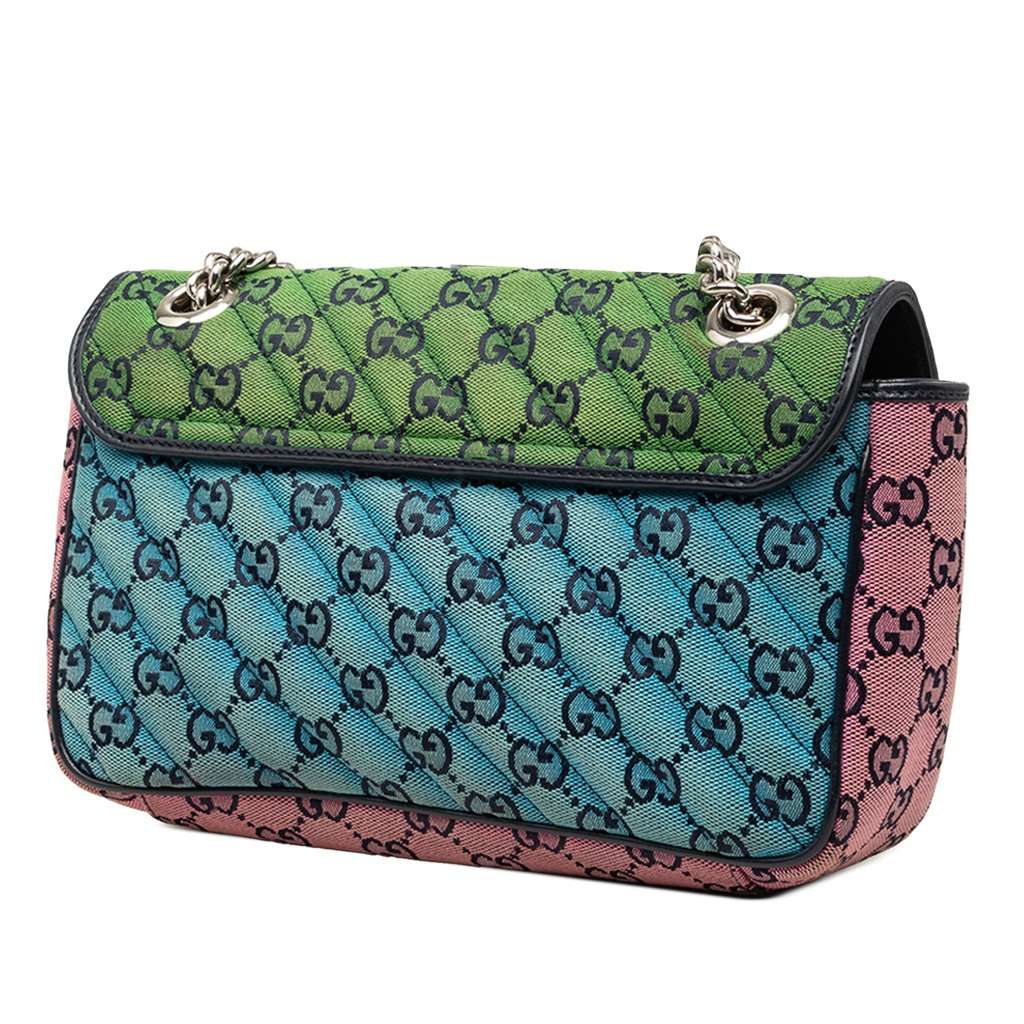 Gucci Medium GG Marmont Multicolor Matelasse Diagonal GG Canvas Shoulder Bag MultiColor Very good condition - Back View