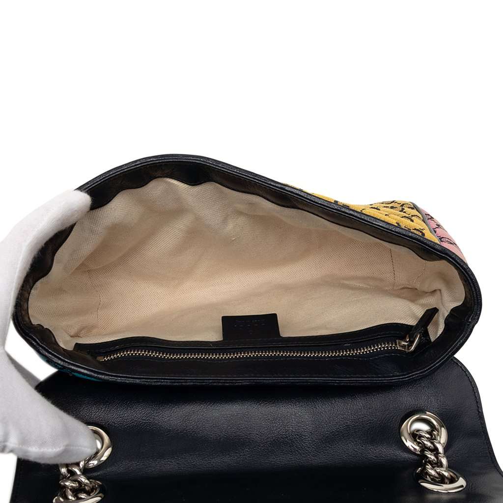 Gucci Medium GG Marmont Multicolor Matelasse Diagonal GG Canvas Shoulder Bag MultiColor Very good condition - Model View
