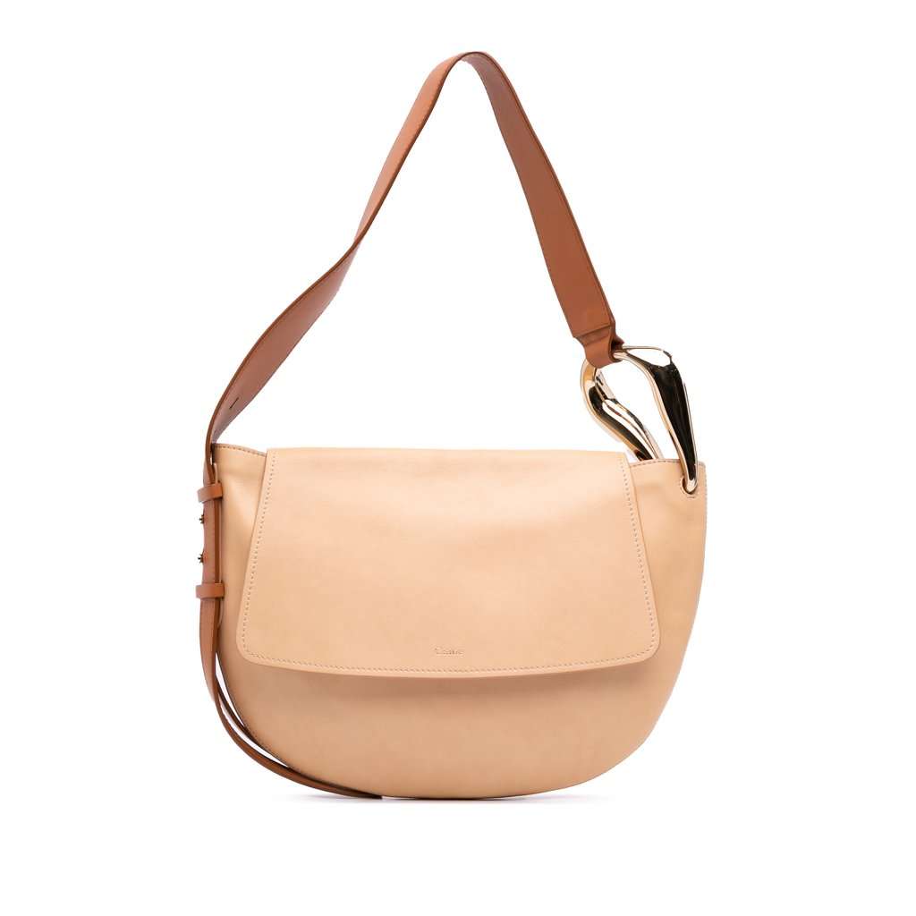 Chloé Leather Kiss Hobo Beige Leather Very good condition - Front View