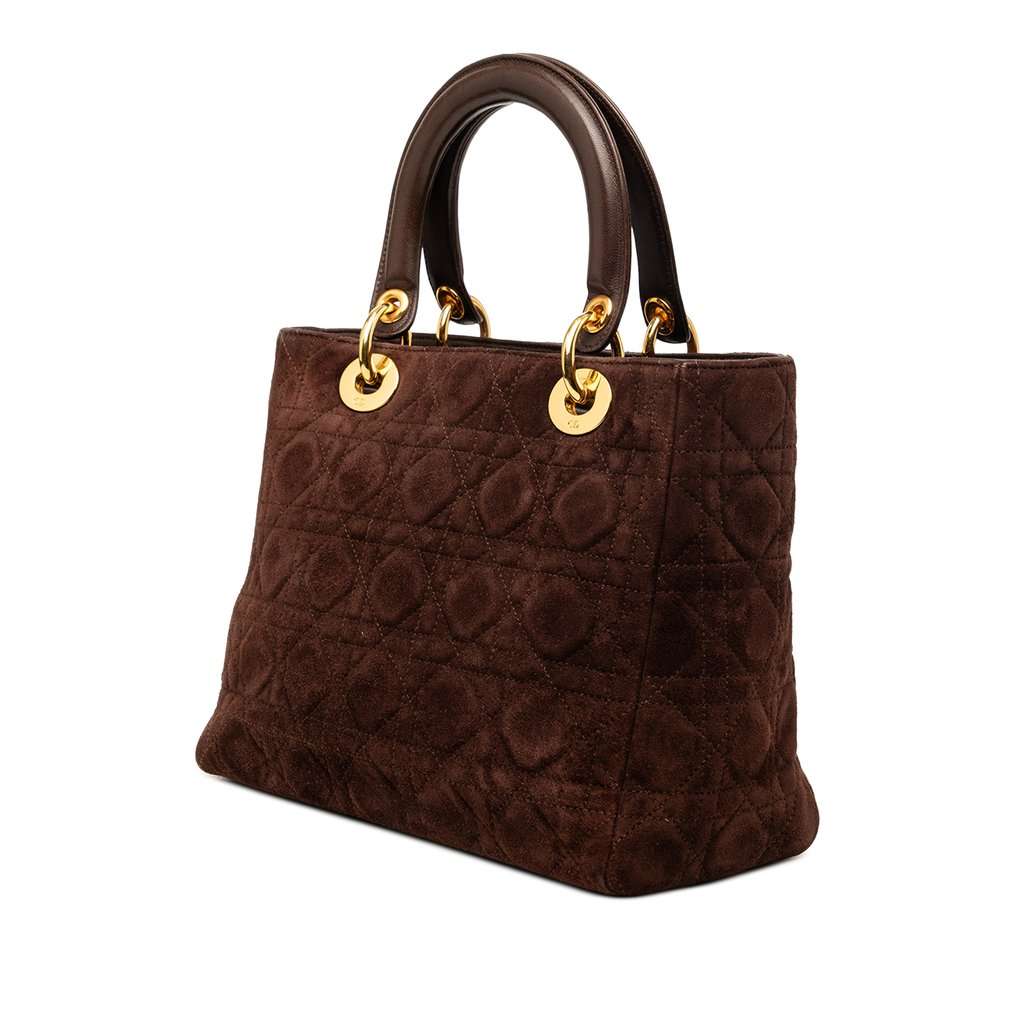 Dior Medium Suede Cannage Lady Dior Brown Leather Very good - Back View