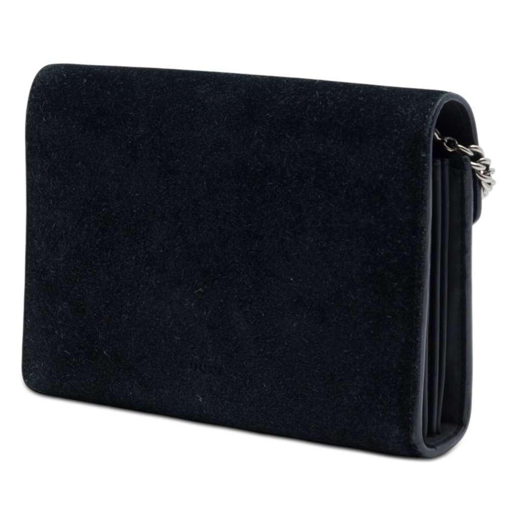 Gucci Suede Dionysus Wallet on Chain Black Leather Very good - Back View