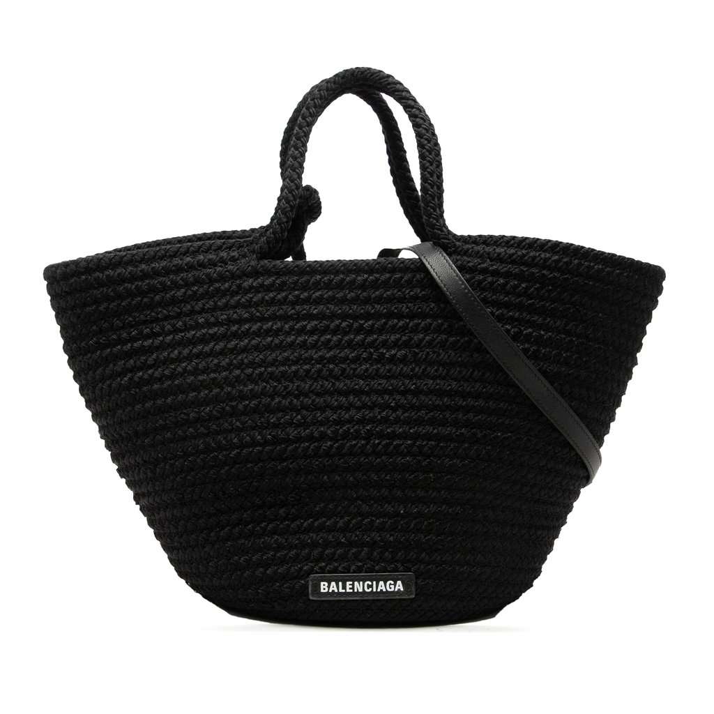 Balenciaga Small Nylon Ibiza Basket Bag Black Very good - Front View