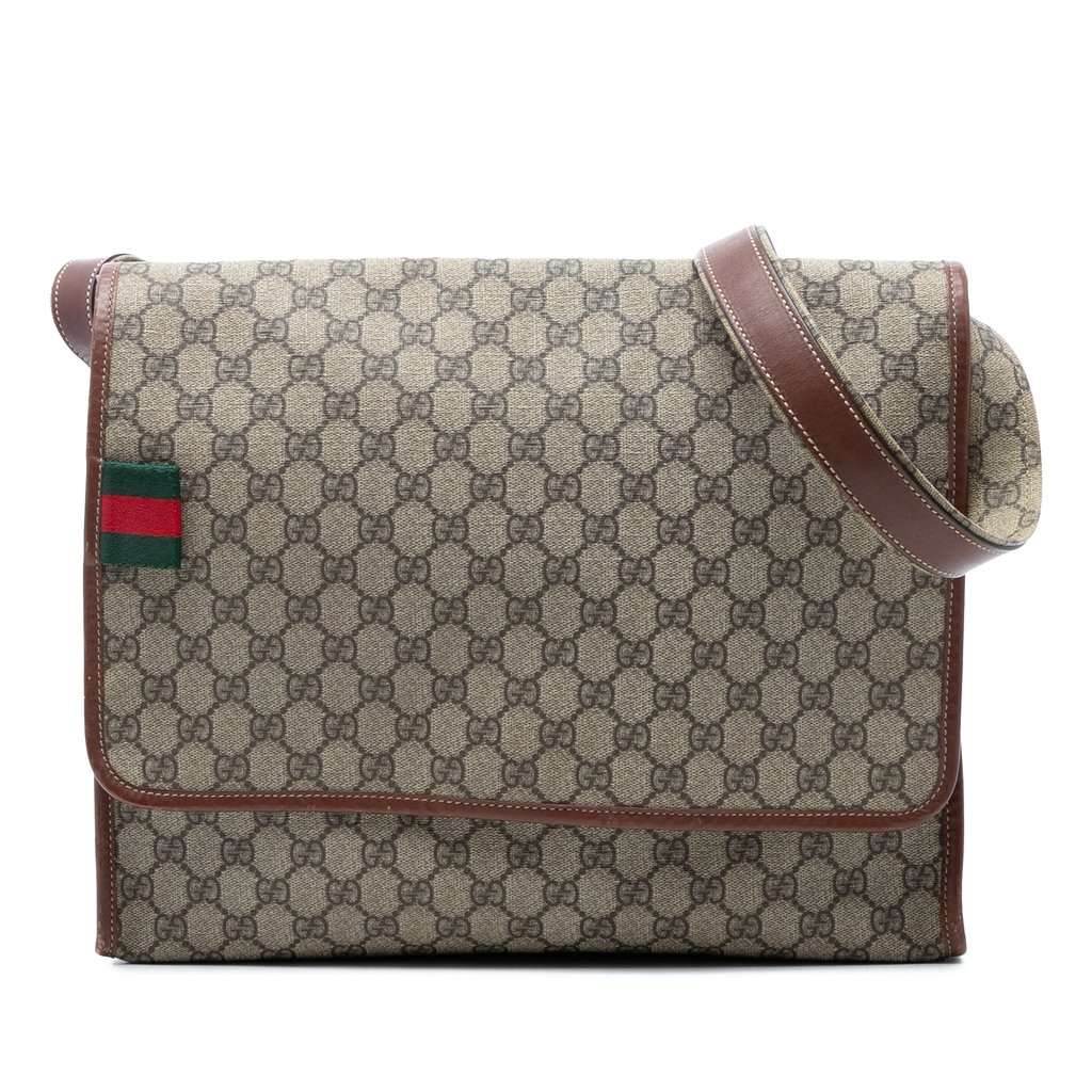 Gucci GG Supreme Web Messenger Bag Beige Very good condition - Front View