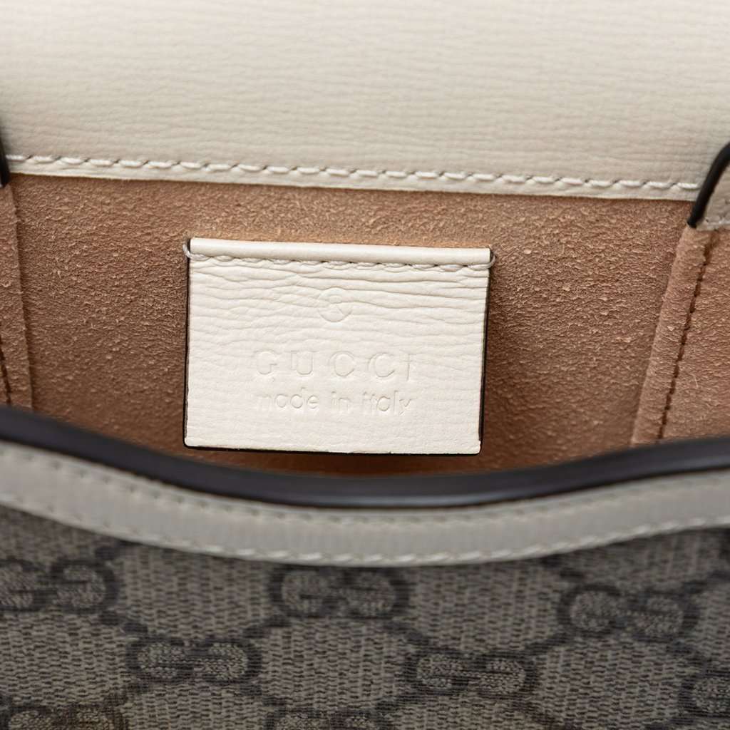 Gucci Mini GG Supreme Horsebit 1955 Crossbody Beige Very good - Box View