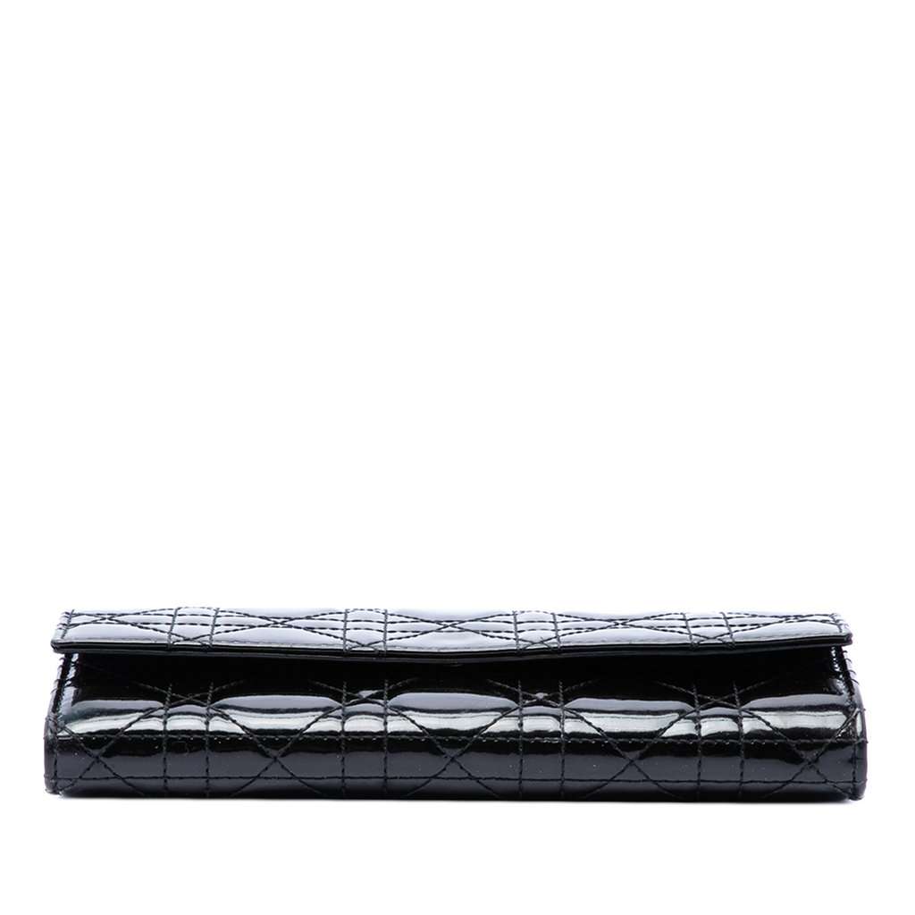 Dior Patent Cannage Lady Dior Wallet On Chain Black Leather Very good condition - Inside View