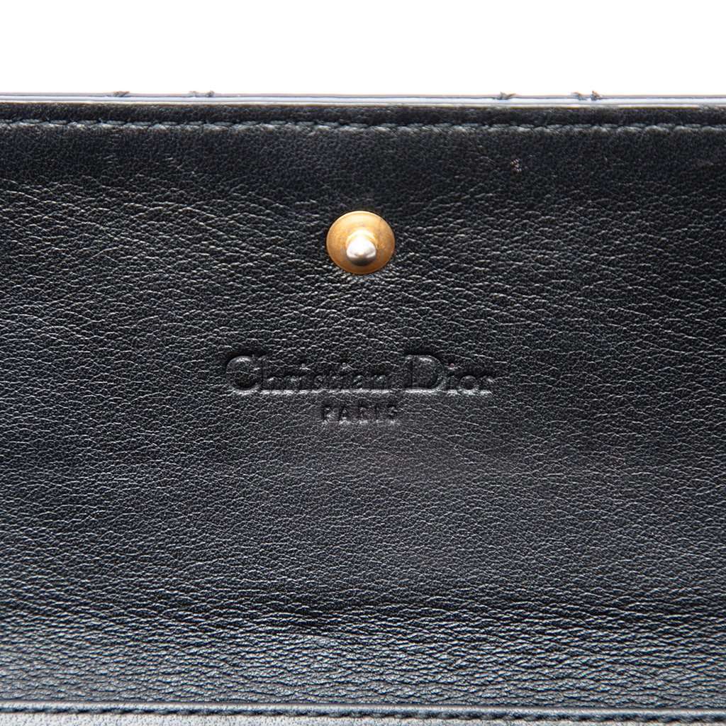 Dior Patent Cannage Lady Dior Wallet On Chain Black Leather Very good condition - Box View