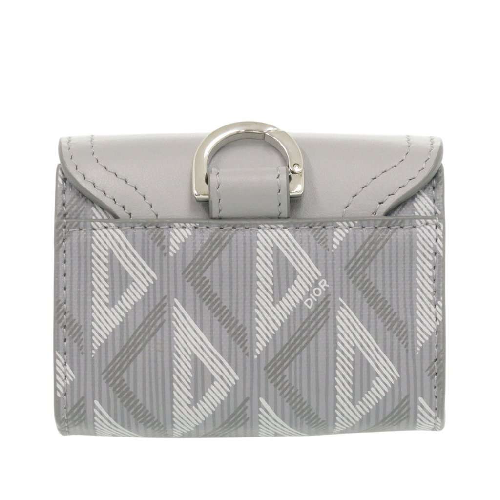 Dior Coated Canvas CD Diamond Saddle Card Holder Silver Very good - Back View