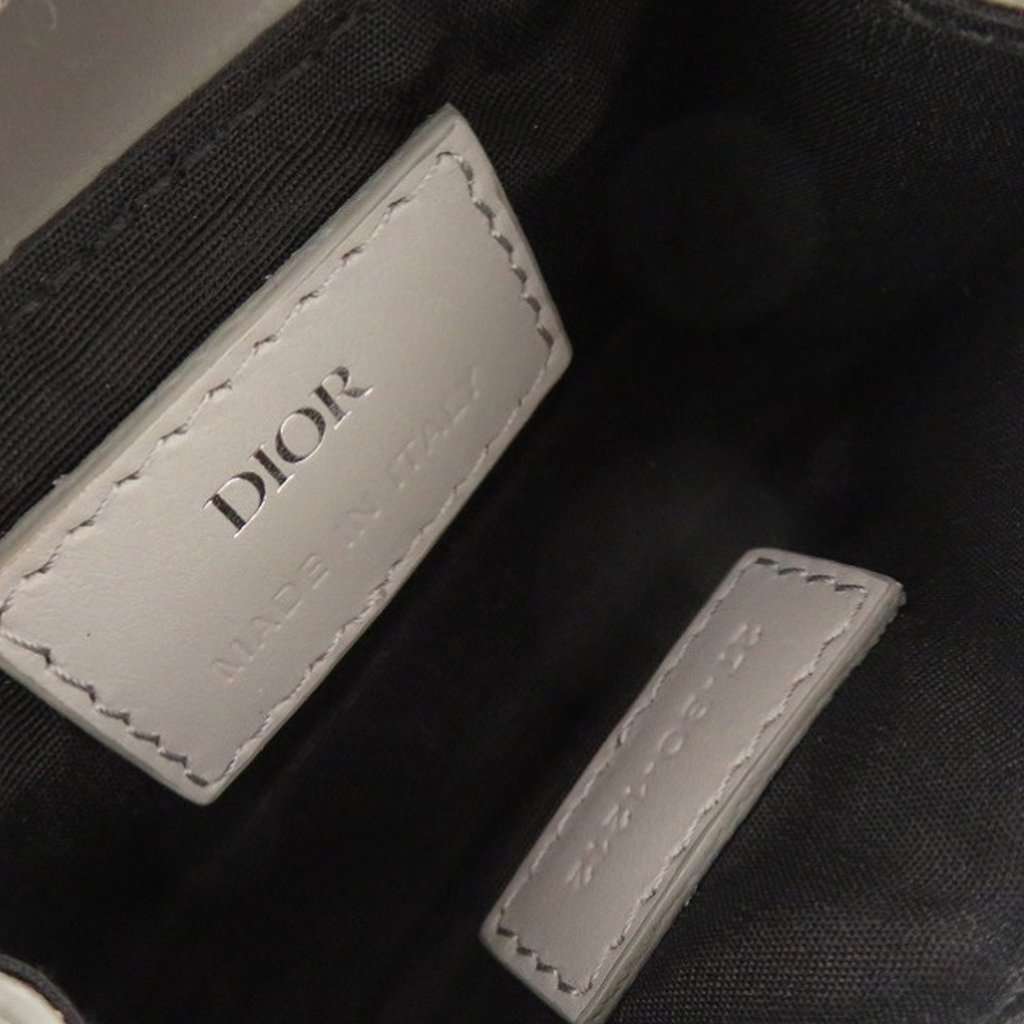Dior Coated Canvas CD Diamond Saddle Card Holder Silver Very good - Model View