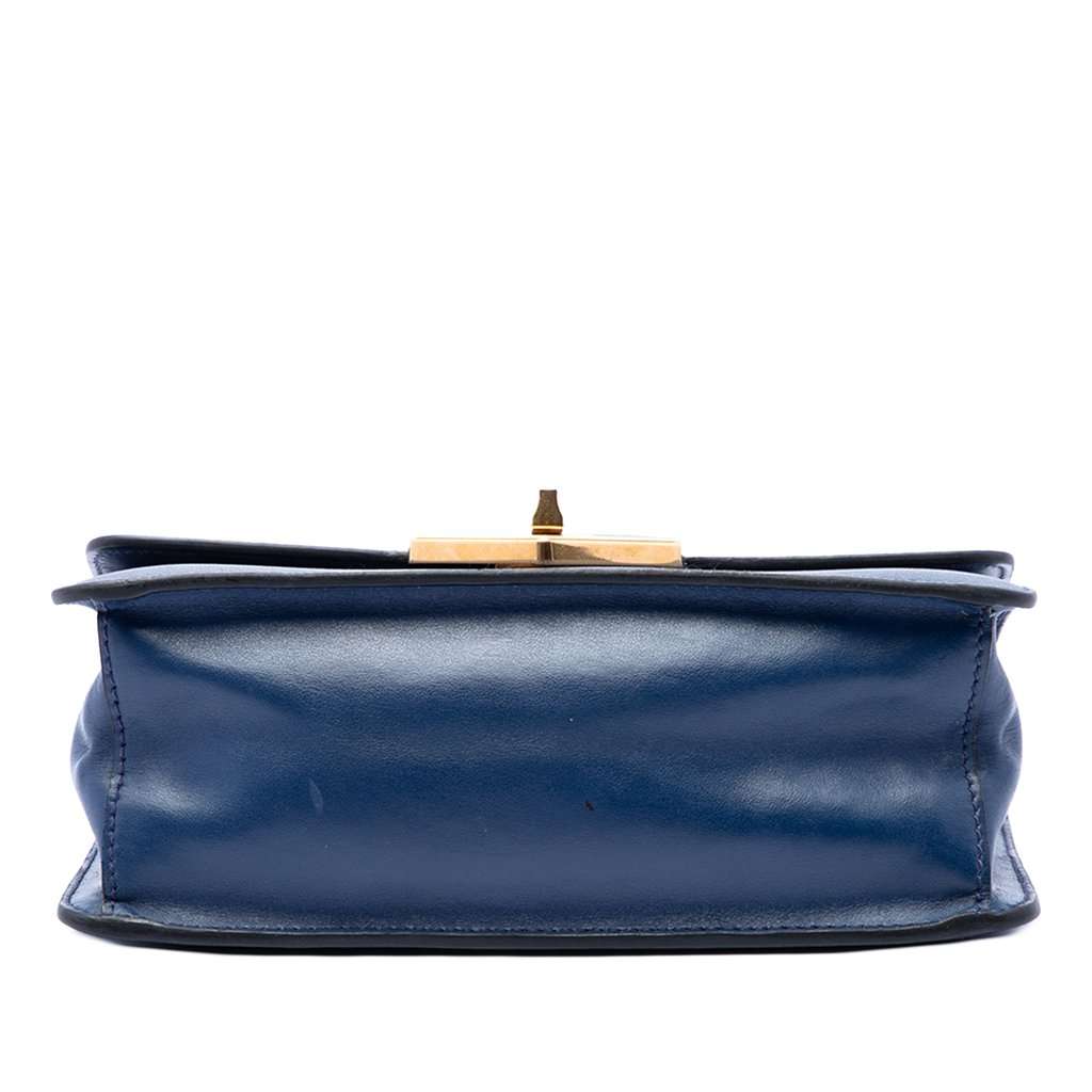 Prada Saffiano Turnlock Chain Crossbody Blue Leather Very good condition - Inside View