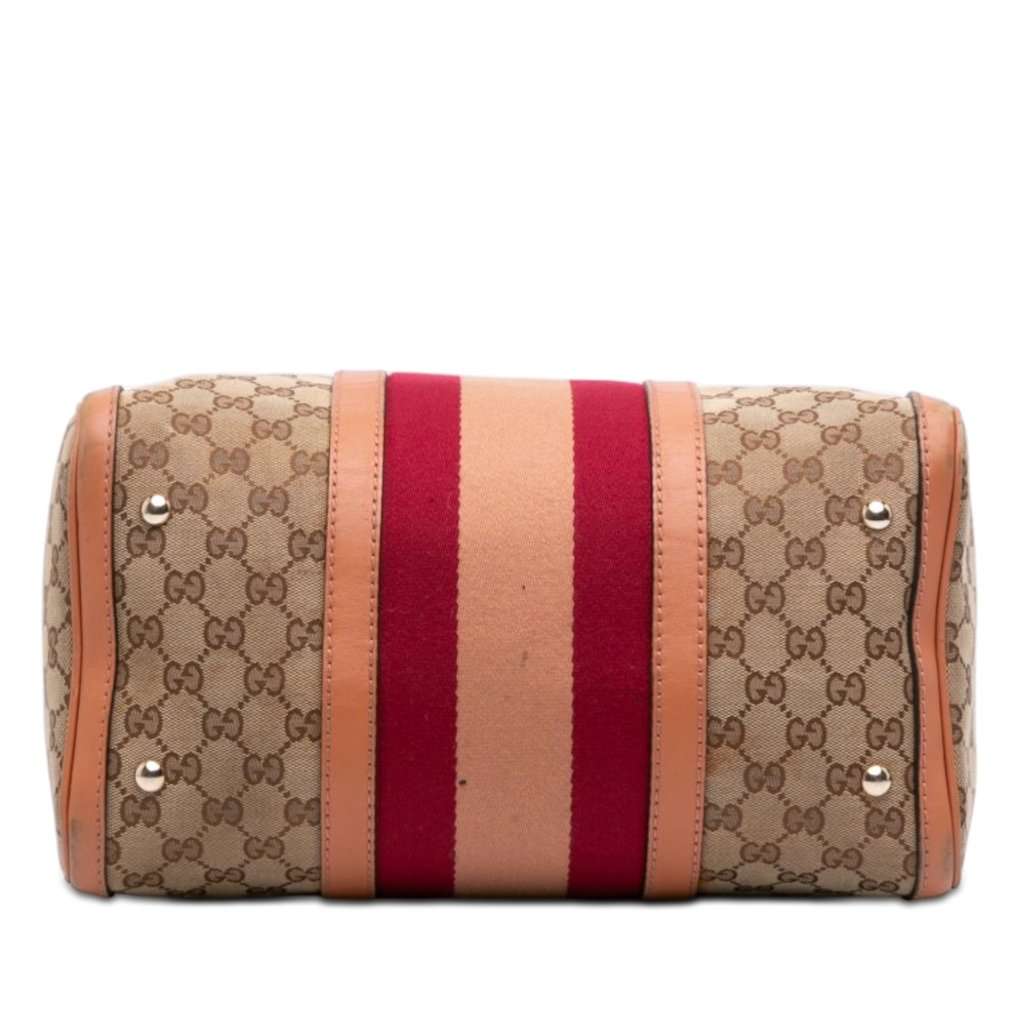 Gucci Medium GG Canvas Web Joy Boston Bag Beige Good condition - Inside View