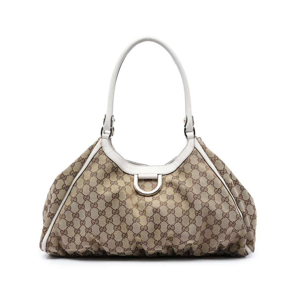 Gucci GG Canvas Abbey D Ring Shoulder Bag Beige Very good condition - Front View