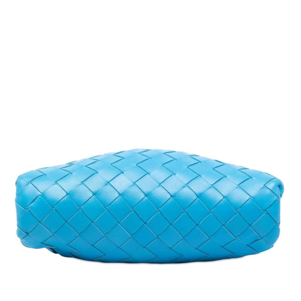 Bottega Veneta Nappa Intrecciato The Mini Pouch Crossbody Blue Leather Very good condition - Inside View